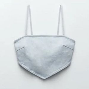 ZARA Denim Bandana Crop Tank Top